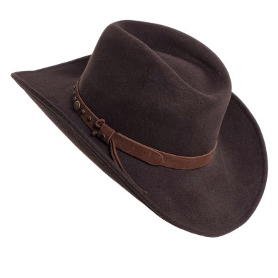 Hattar - Gårda Bowmont Crushable Wool felt Western hat (brun)