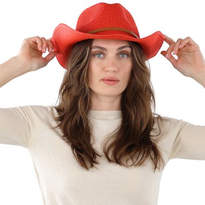 Stråhatt - Gårda Kos Western Hat (röd)