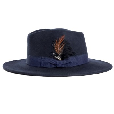 Hattar - Gårda Molinella Crushable Wool felt Fedora (blå)