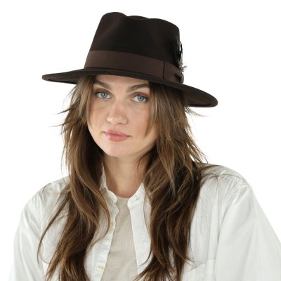 Hattar - Gårda Molinella Crushable Wool felt Fedora (brun)
