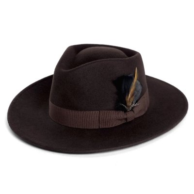 Hattar - Gårda Molinella Crushable Wool felt Fedora (brun)