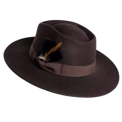 Hattar - Gårda Molinella Crushable Wool felt Fedora (brun)