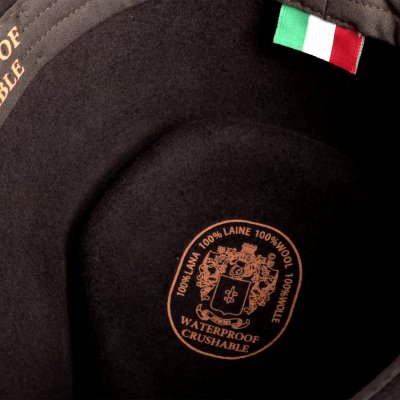 Hattar - Gårda Molinella Crushable Wool felt Fedora (brun)