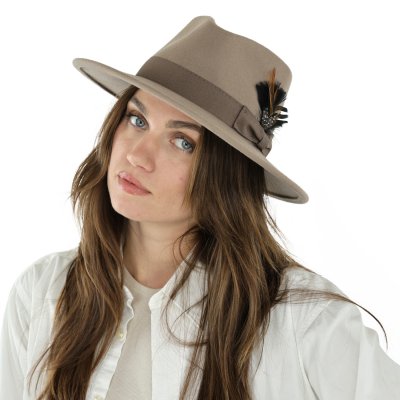 Hattar - Gårda Molinella Crushable Wool felt Fedora (greige)