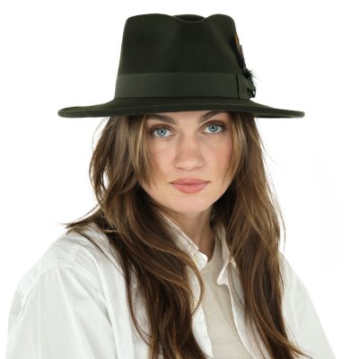 Hattar - Gårda Molinella Crushable Wool felt Fedora (grön)