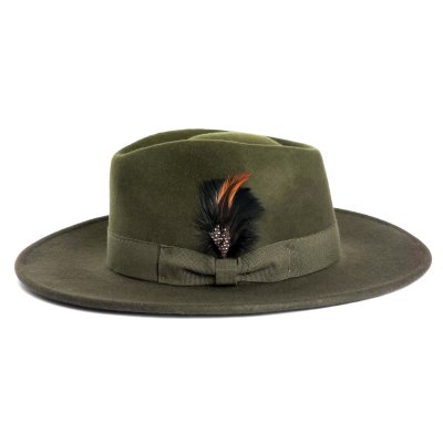 Hattar - Gårda Molinella Crushable Wool felt Fedora (grön)