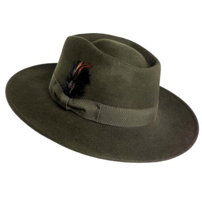 Hattar - Gårda Molinella Crushable Wool felt Fedora (grön)