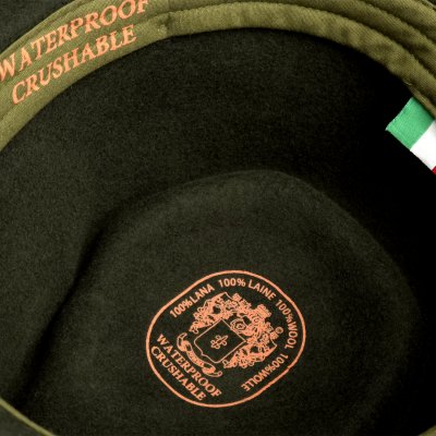 Hattar - Gårda Molinella Crushable Wool felt Fedora (grön)