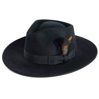 Hattar - Gårda Molinella Crushable Wool felt Fedora (svart)
