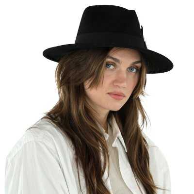 Hattar - Gårda Molinella Crushable Wool felt Fedora (svart)