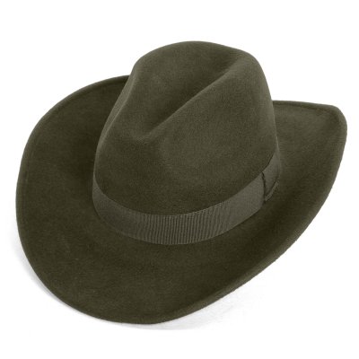 Hattar - Gårda Pocatello Crushable Wool felt Western hat (grön)