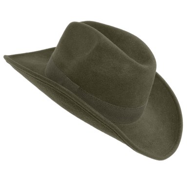 Hattar - Gårda Pocatello Crushable Wool felt Western hat (grön)