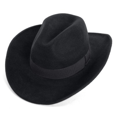 Hattar - Gårda Pocatello Crushable Wool felt Western hat (svart)