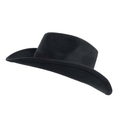 Hattar - Gårda Pocatello Crushable Wool felt Western hat (svart)