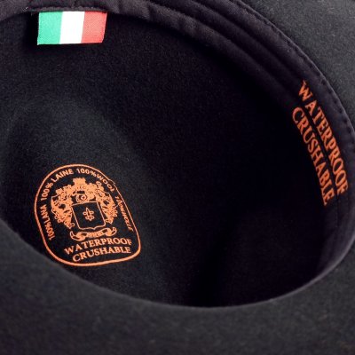 Hattar - Gårda Pocatello Crushable Wool felt Western hat (svart)