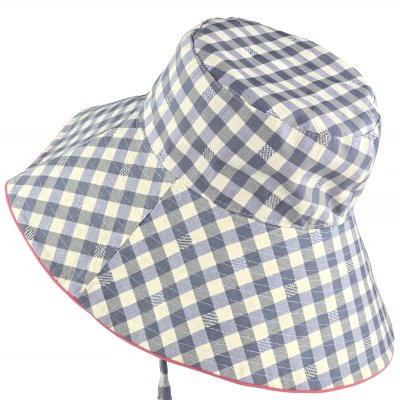 Hattar - Gårda Poppy Checkered sun hat (blå)
