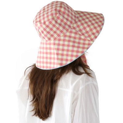 Hattar - Gårda Poppy Checkered sun hat (rosa)