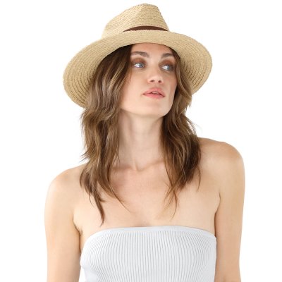 Stråhatt - Gårda Positano Fedora (natur/brun)