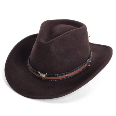 Hattar - Gårda Santaquin Crushable Wool felt Western hat (brun)