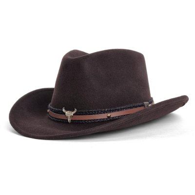 Hattar - Gårda Santaquin Crushable Wool felt Western hat (brun)
