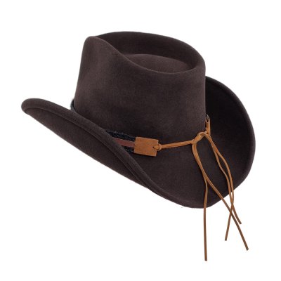 Hattar - Gårda Santaquin Crushable Wool felt Western hat (brun)