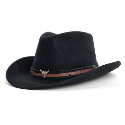 Hattar - Gårda Santaquin Crushable Wool felt Western hat (svart)