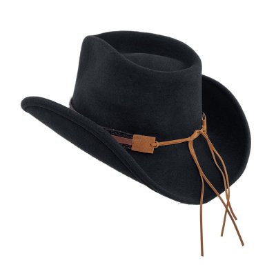 Hattar - Gårda Santaquin Crushable Wool felt Western hat (svart)