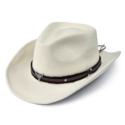 Hattar - Gårda Santaquin Crushable Wool felt Western hat (vit)