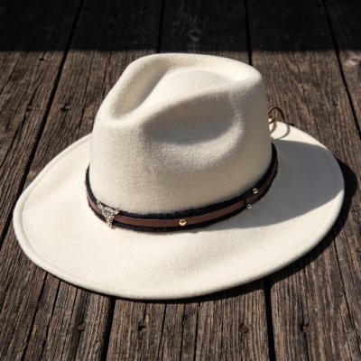 Hattar - Gårda Santaquin Crushable Wool felt Western hat (vit)