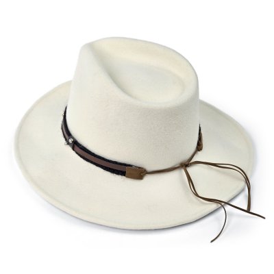 Hattar - Gårda Santaquin Crushable Wool felt Western hat (vit)