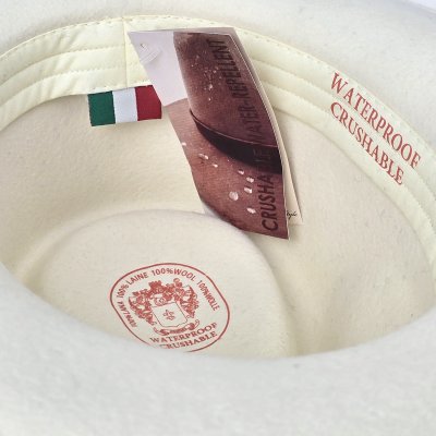 Hattar - Gårda Santaquin Crushable Wool felt Western hat (vit)