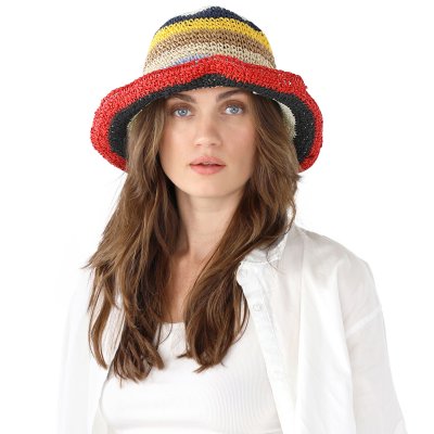 Stråhatt - Gårda Sorrento Bucket hat (mörk multi)