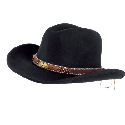 Hattar - Gårda Toquerville Crushable Wool felt Western hat (svart)