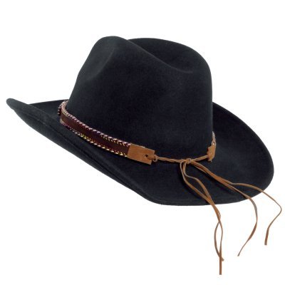 Hattar - Gårda Toquerville Crushable Wool felt Western hat (svart)