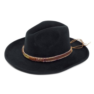 Hattar - Gårda Toquerville Crushable Wool felt Western hat (svart)