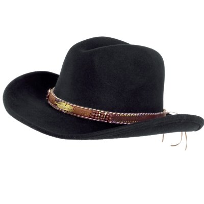 Hattar - Gårda Toquerville Crushable Wool felt Western hat (svart)