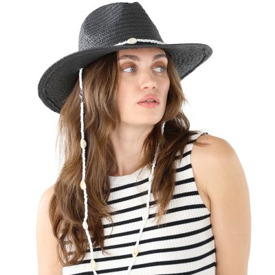 Stråhatt - Gårda Valencia Fedora (svart)