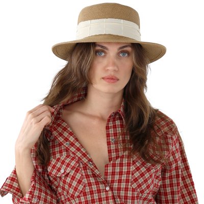 Stråhatt - Gårda Valletta Boater (khaki)