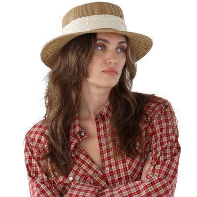 Stråhatt - Gårda Valletta Boater (khaki)