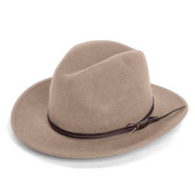 Hattar - Gårda Vicenza Crushable Wool felt Fedora (beige)