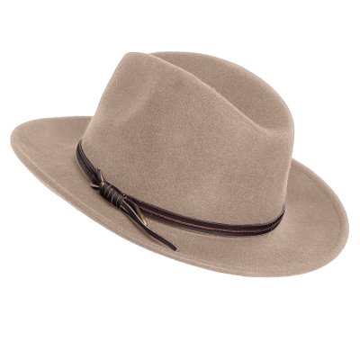 Hattar - Gårda Vicenza Crushable Wool felt Fedora (beige)