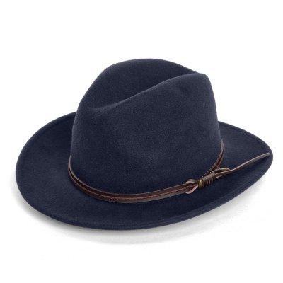 Hattar - Gårda Vicenza Crushable Wool felt Fedora (blå)