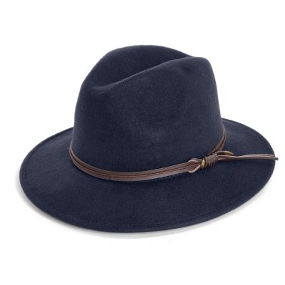 Hattar - Gårda Vicenza Crushable Wool felt Fedora (blå)