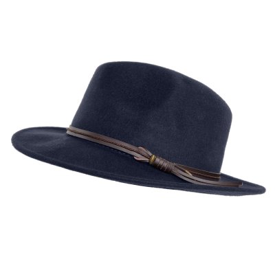 Hattar - Gårda Vicenza Crushable Wool felt Fedora (blå)