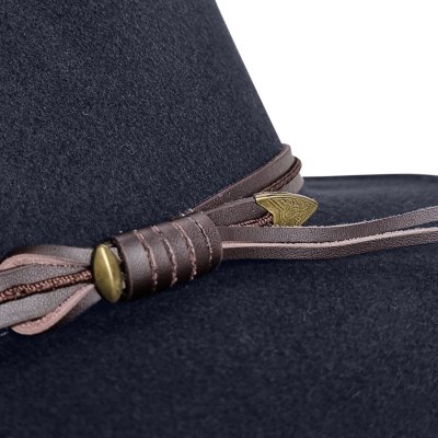 Hattar - Gårda Vicenza Crushable Wool felt Fedora (blå)