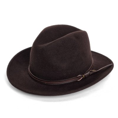 Hattar - Gårda Vicenza Crushable Wool felt Fedora (brun)