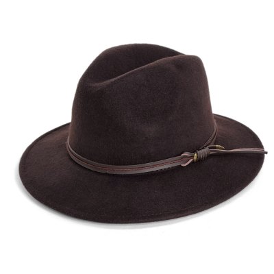 Hattar - Gårda Vicenza Crushable Wool felt Fedora (brun)