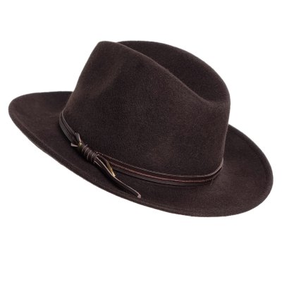 Hattar - Gårda Vicenza Crushable Wool felt Fedora (brun)