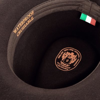 Hattar - Gårda Vicenza Crushable Wool felt Fedora (brun)