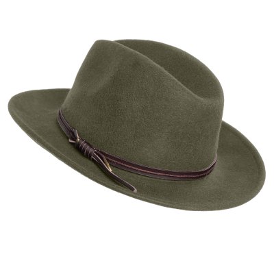 Hattar - Gårda Vicenza Crushable Wool felt Fedora (grön)